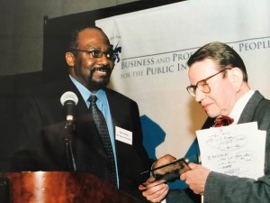 Former BPI Board President with Former U.S. Senator Paul Simon at BPI's 2003 annual dinner.